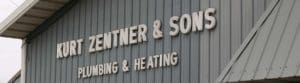 Kurt Zentner & Sons Plumbing & Heating signage