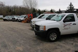 Fleet of Kurt Zentner & Sons Plumbing & Heating trucks